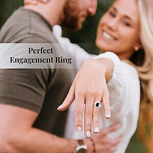 D'Joy Australian Black Tourmaline, Thai Black Spinel Ring in Sterling Silver 3.40 ctw (Size 10.0)