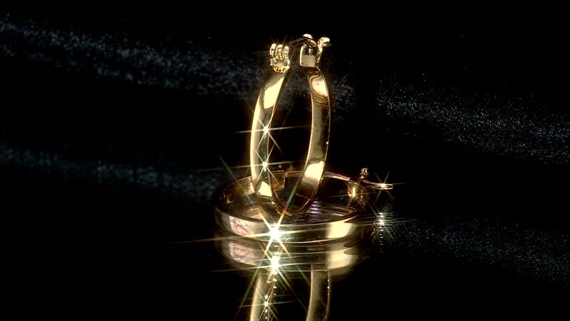 Hoop Earrings in 14K Yellow Gold Over Sterling Silver 4 Grams
