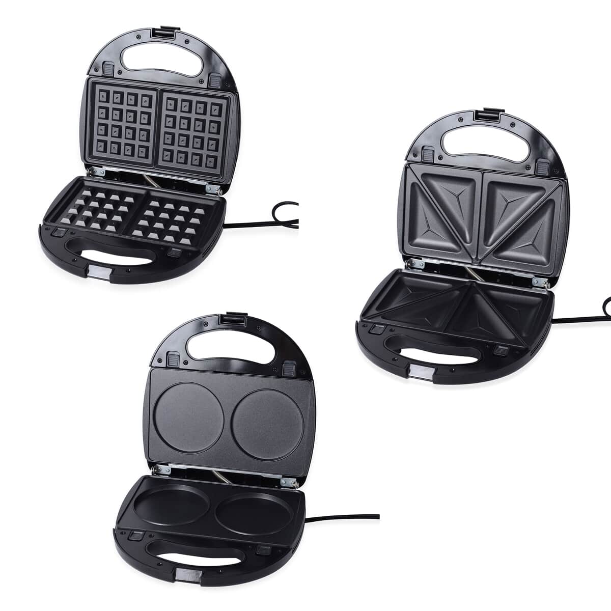 Black & Gray Sandwich Maker with 4 sets of Detachable Heating Plates image number 5