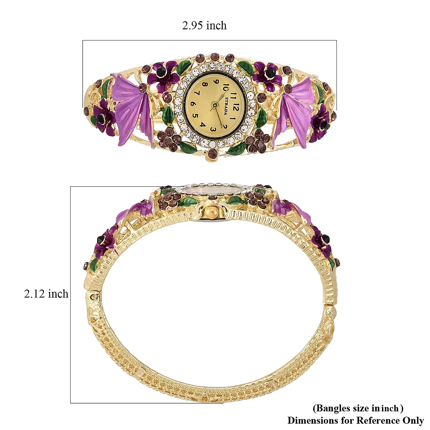 Buy Strada Purple and White Crystal Japanese Movement