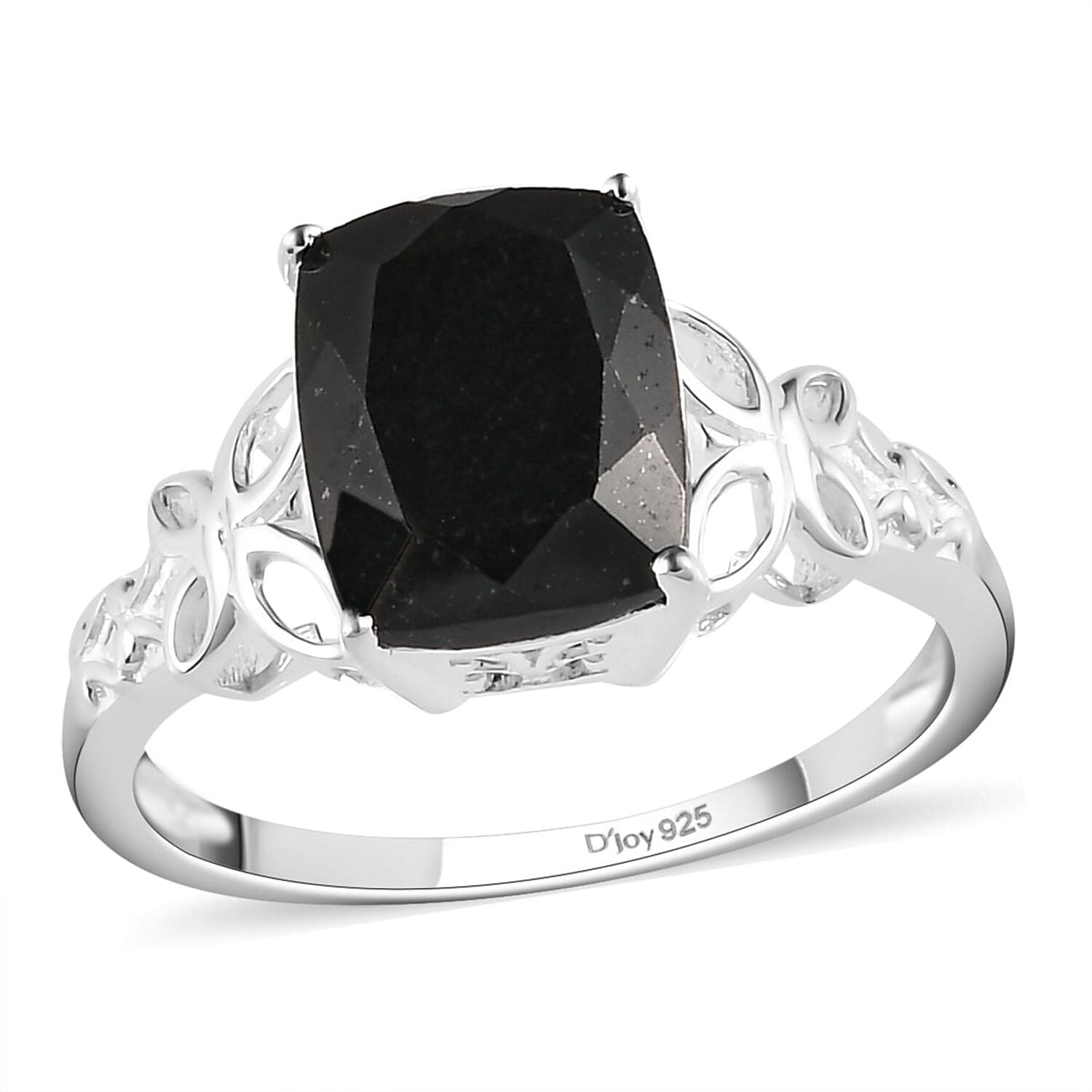 D'Joy Australian Black Tourmaline 3.00 ctw Solitaire Ring in Sterling Silver (Size 7.0)