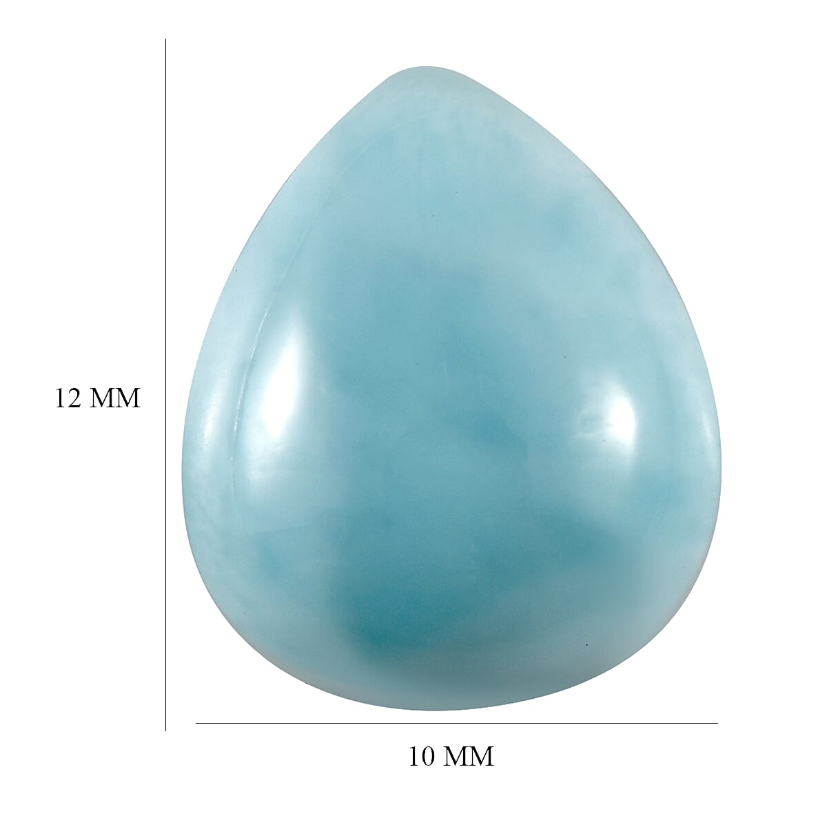 AAA Larimar (Pear 12x10 mm) 3.77 ctw Loose Gemstone
