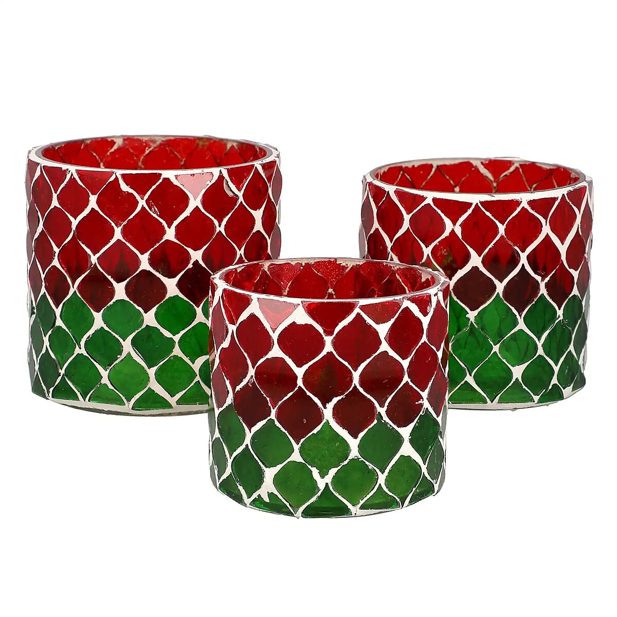 Set of 3 Mosaic Tea Light Candle Holder image number 0