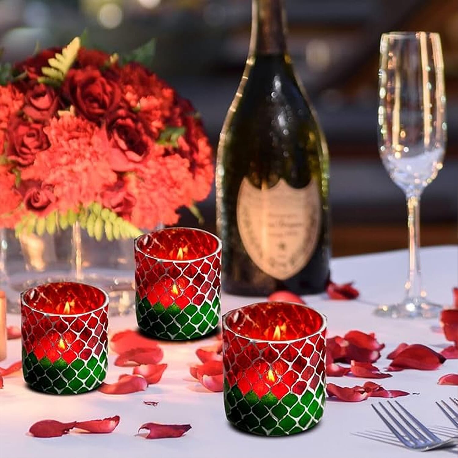 Set of 3 Mosaic Tea Light Candle Holder