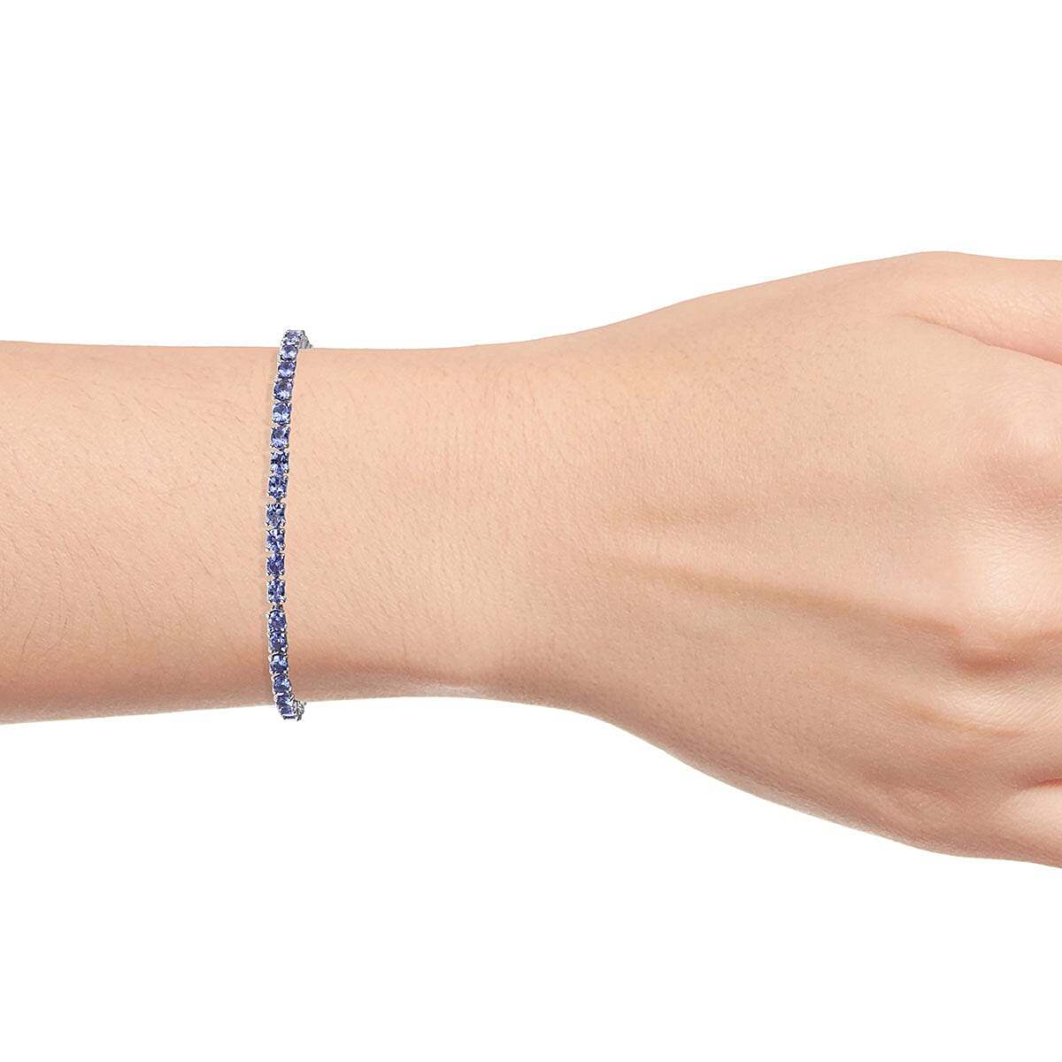 Tanzanite Tennis Bracelet in Platinum Over Sterling Silver (7.25 In) 6.40 ctw image number 2