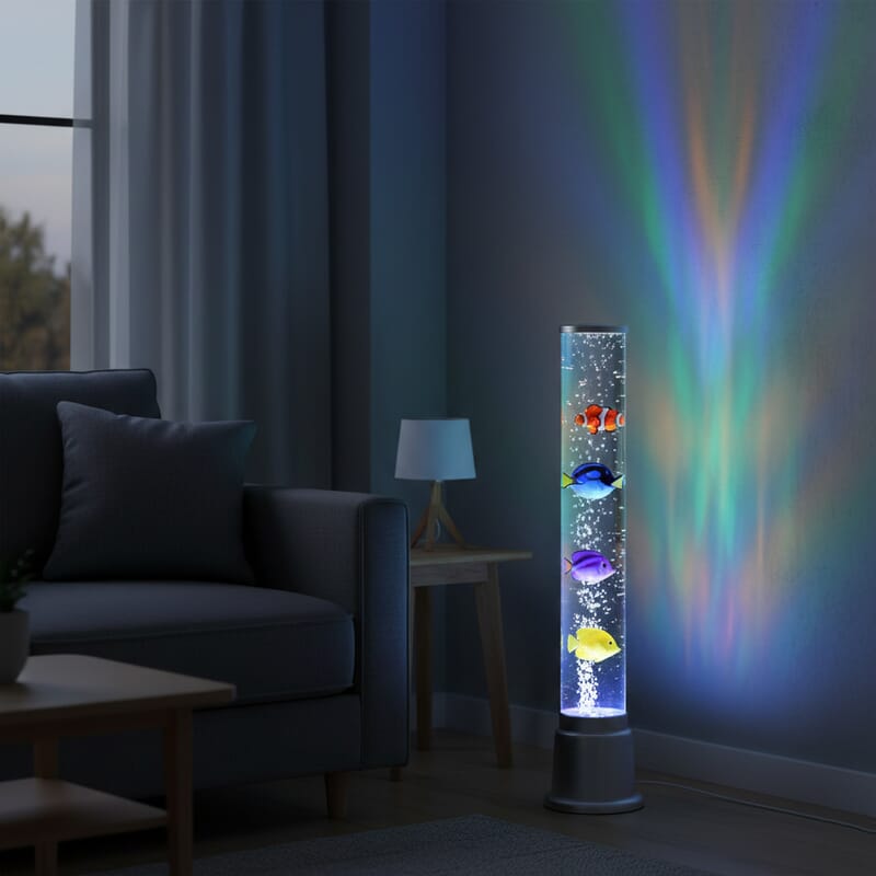 Fish Tank/Lamp with Color Changing LED Light