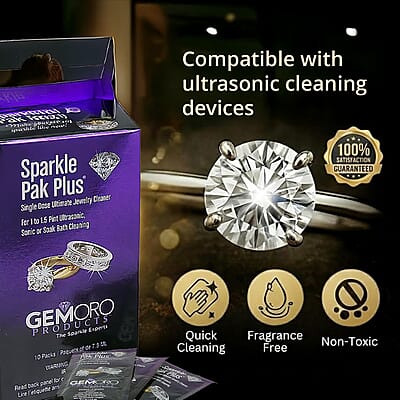 GEMORO Sparkle Pak Plus: Set of 10 Jewelry Cleaning Solution Packs , At Home Best Jewelry Cleaner , Silver Cleaning Solution