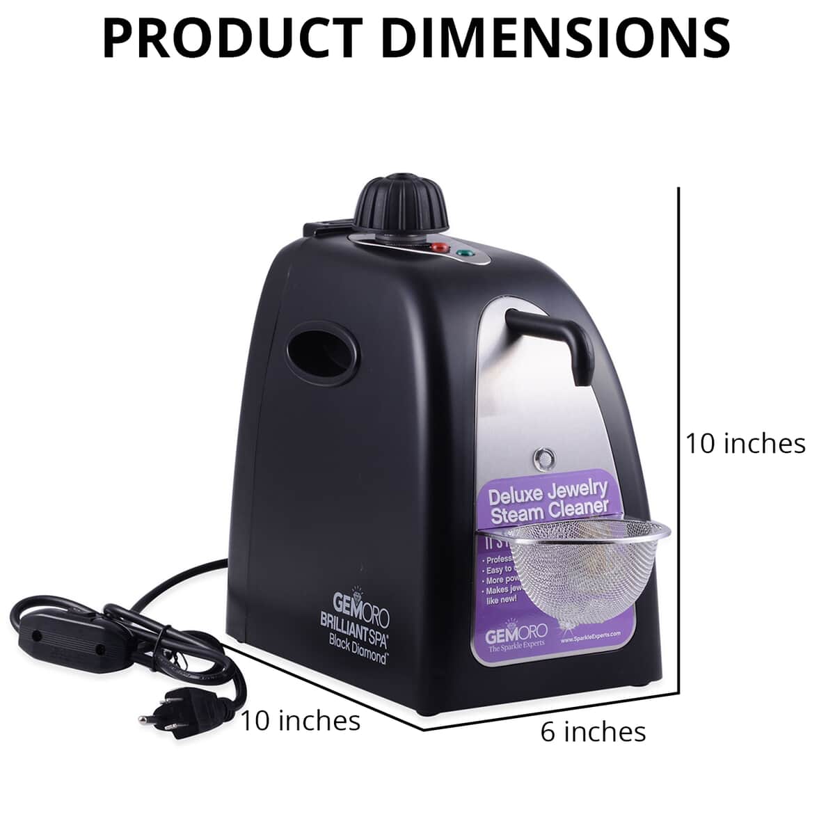 GEMORO Brilliant Spa Black Diamond: Deluxe Personal Jewelry Steam Cleaner image number 4