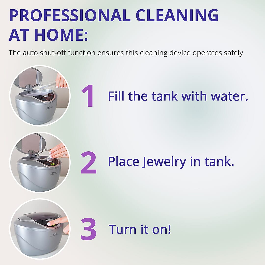 Gemoro Sparkle Spa Pro: Deluxe Personal Ultrasonic Jewelry Cleaner - Grey