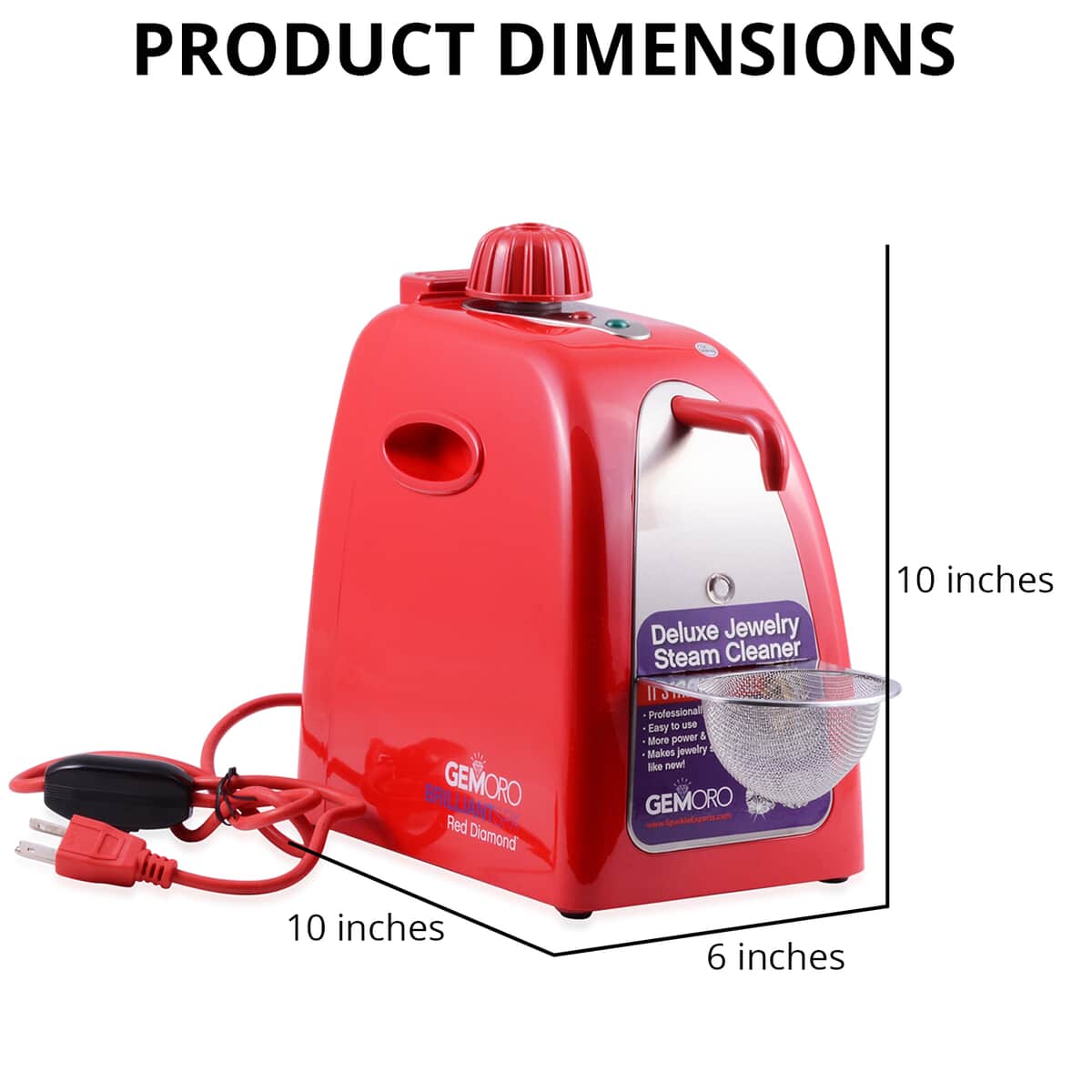 GEMORO Brilliant Spa Red Diamond: Deluxe Personal Jewelry Steam Cleaner , Best Jewelry Cleaner , Jewelry Cleaning , At Home Jewelry Cleaner image number 4