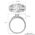 Simulated Diamond Band Ring in Sterling Silver, Three Row Simulated Diamond Ring, Engagement Rings For Women, Promise Rings 3.00 ctw (Size 10) image number 6