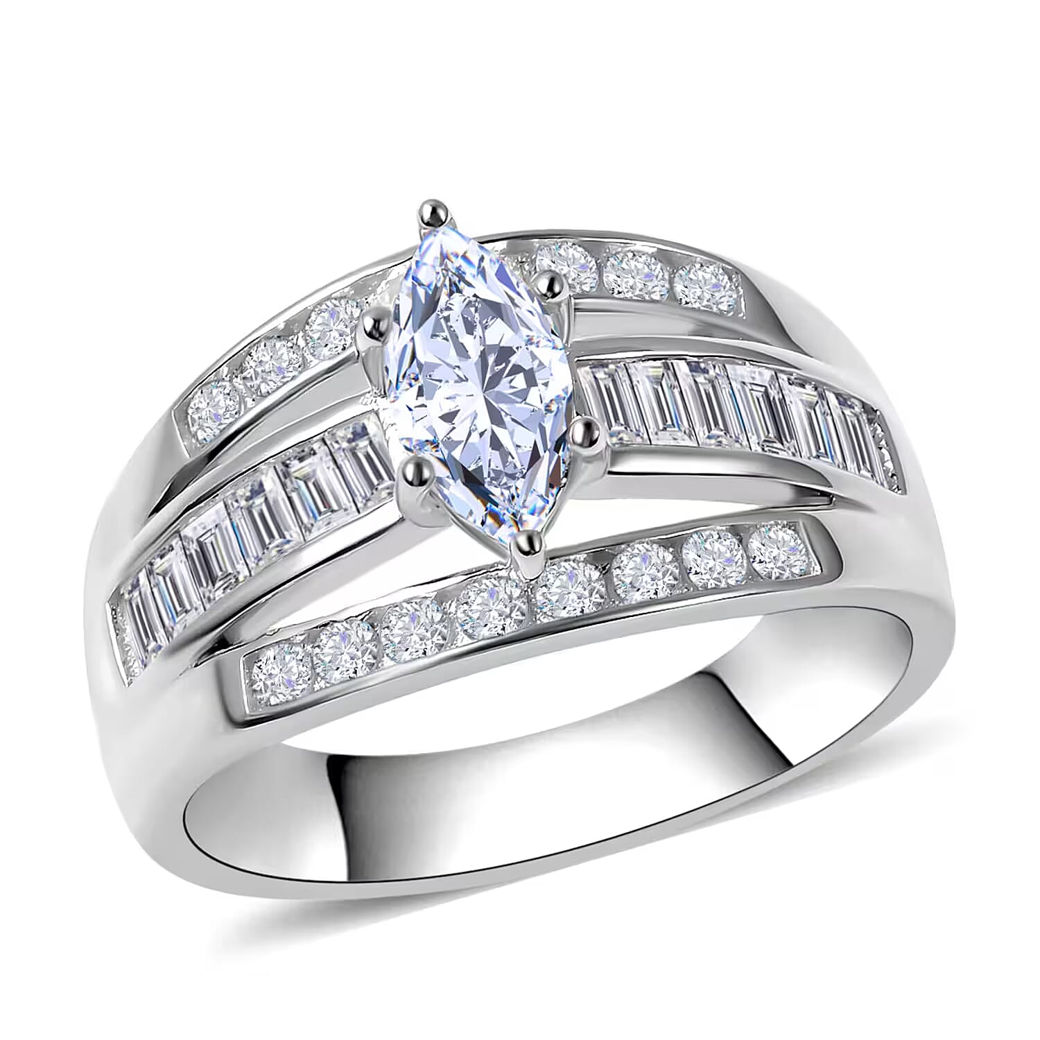 Simulated Diamond Ring in SS
