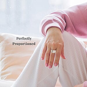 Simulated Diamond 3 Row Band Ring in Sterling Silver 2.85 ctw (Size 8.5)