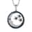 4th of July Special Deal GP Celestial Dreams Collection Blue Diamond (IR), Diamond Moon & Stars Pendant Necklace (20 Inches) in Rhodium & Platinum Over Sterling Silver 0.60 ctw