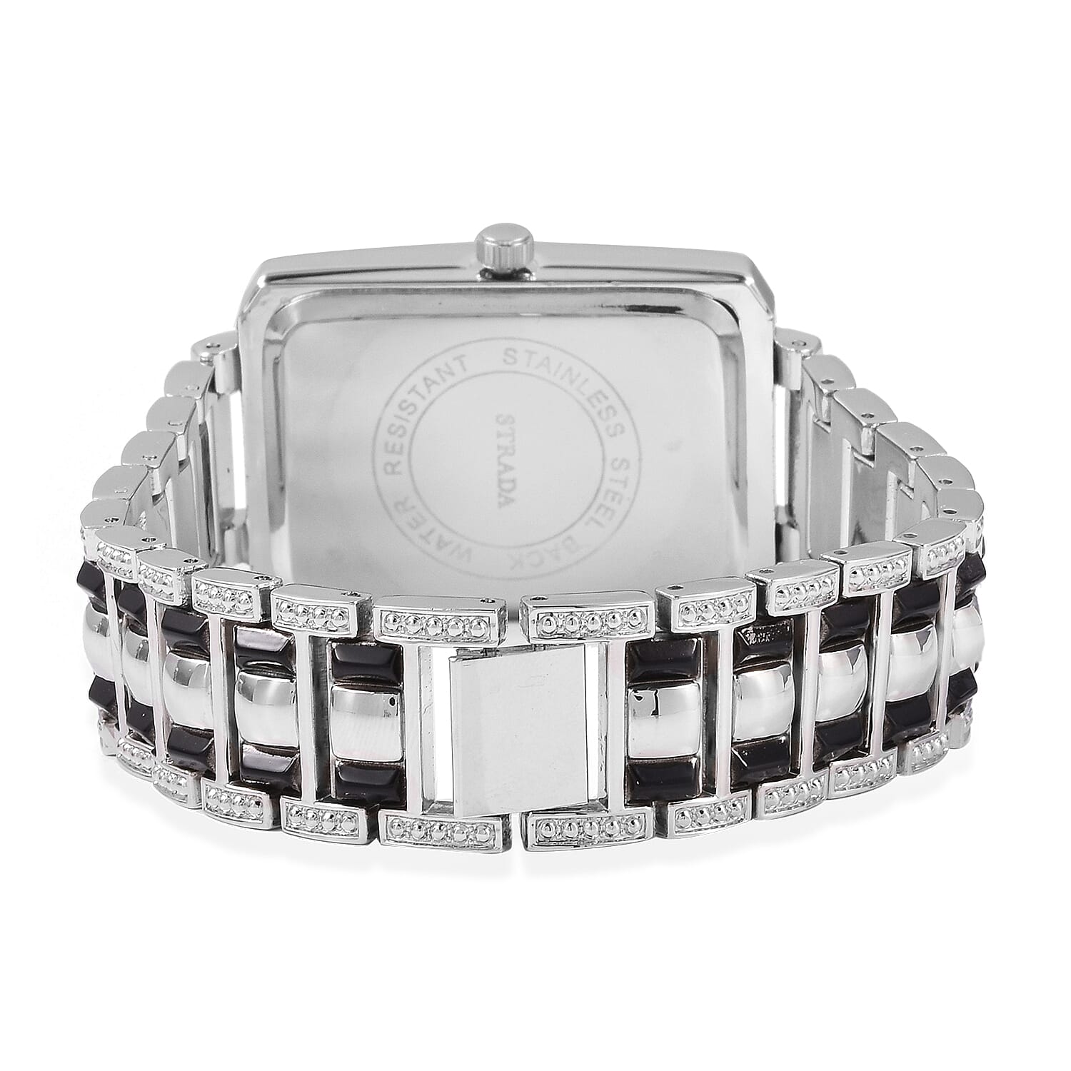 Genoa Austrian Crystal Miyota Japanese Movement Watch with Purple Jade (D) Band and Stainless Steel Back in Silvertone 8.70 ctw