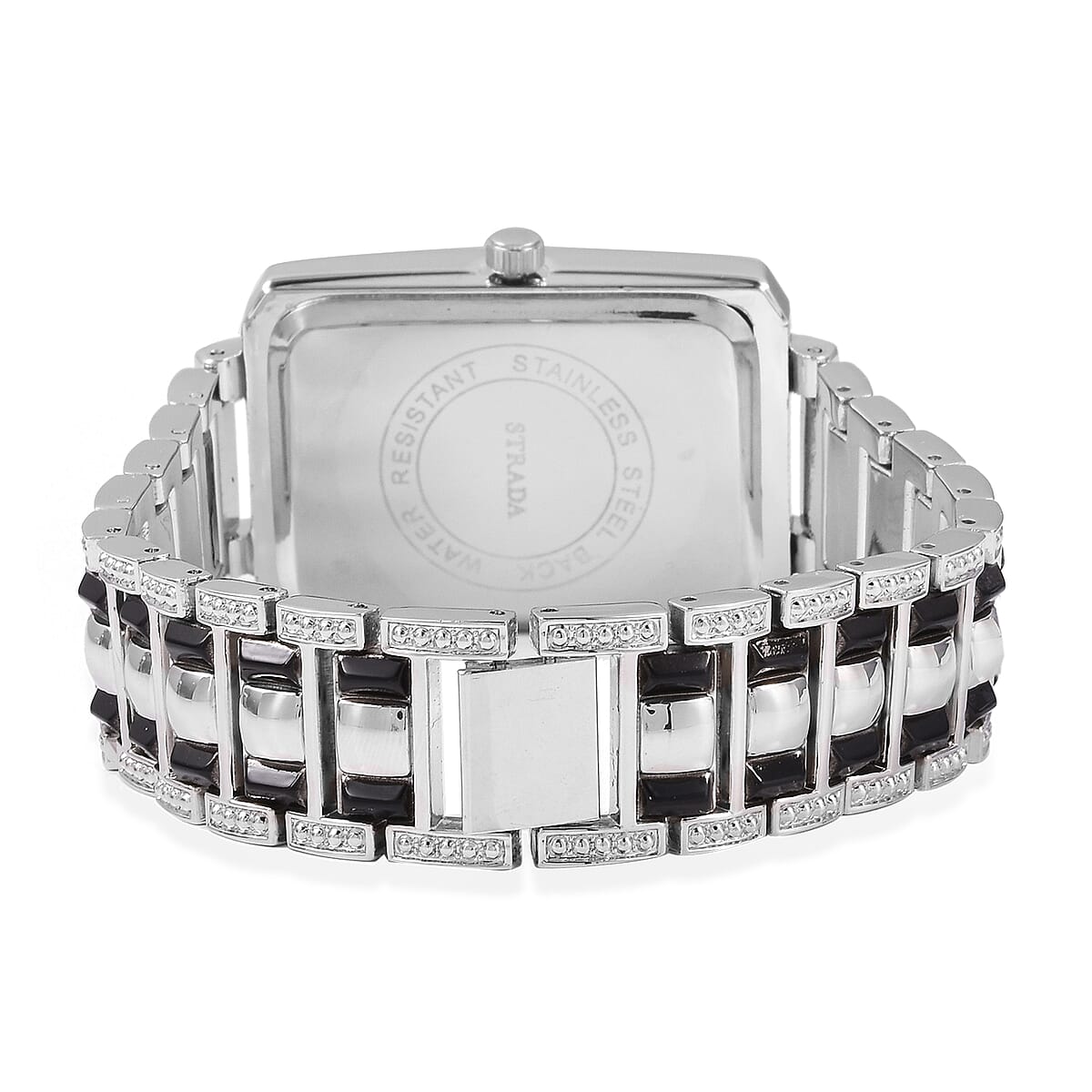 GENOA Austrian Crystal Miyota Japanese Movement Watch with Purple Jade Band and Stainless Steel Back in Silvertone 8.70 ctw image number 4