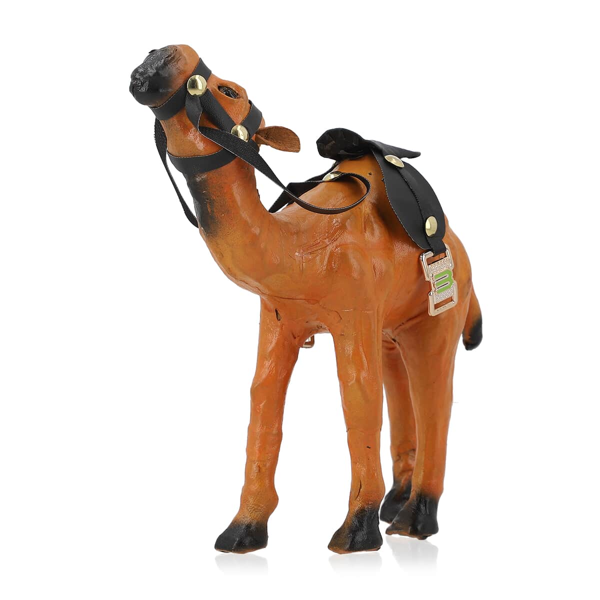 Handcrafted Genuine Leather Camel Statue (13x12 in) image number 0