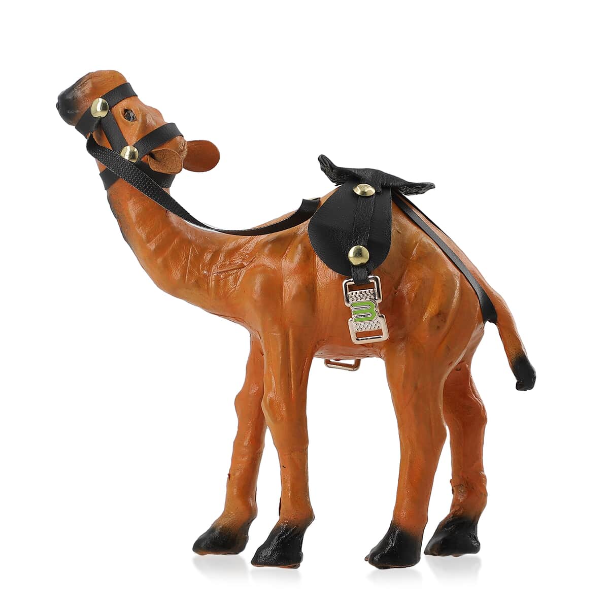 Handcrafted Genuine Leather Camel Statue (13x12 in) image number 2