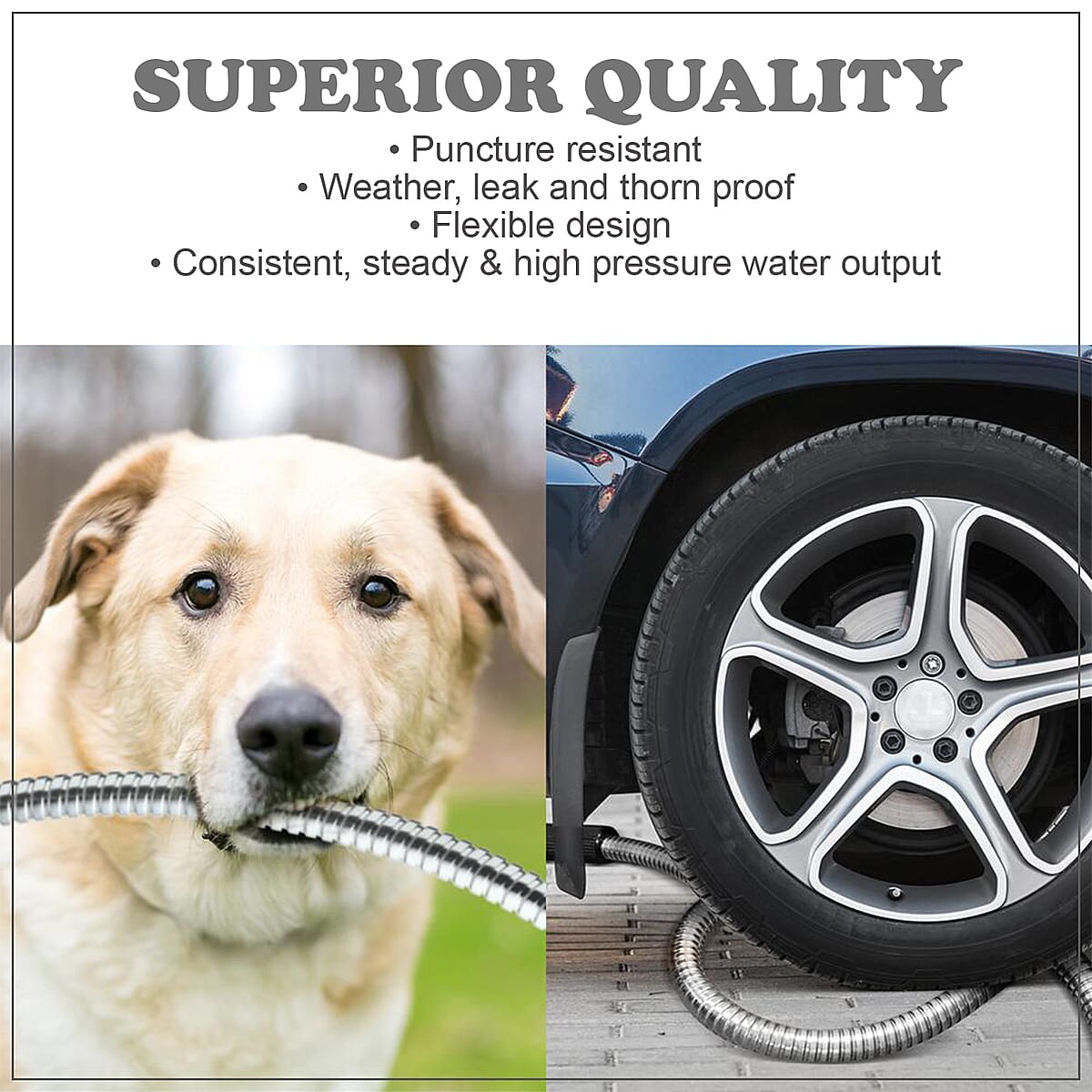 Stainless Steel Super Durable Metal Garden Hose (Approx. 100ft) image number 3