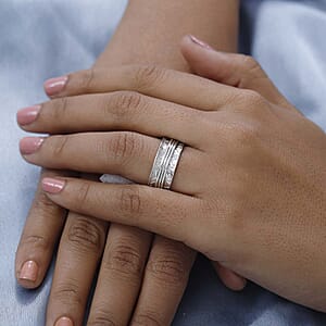 Spinner Ring in Sterling Silver, Anxiety Ring for Women, Fidget Rings for Anxiety for Women, Stress Relieving Anxiety Ring (Size 11.0) 5.85 Grams