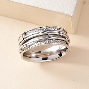Spinner Ring in Sterling Silver, Anxiety Ring for Women, Fidget Rings for Anxiety for Women, Stress Relieving Anxiety Ring (Size 11.0) 5.85 Grams