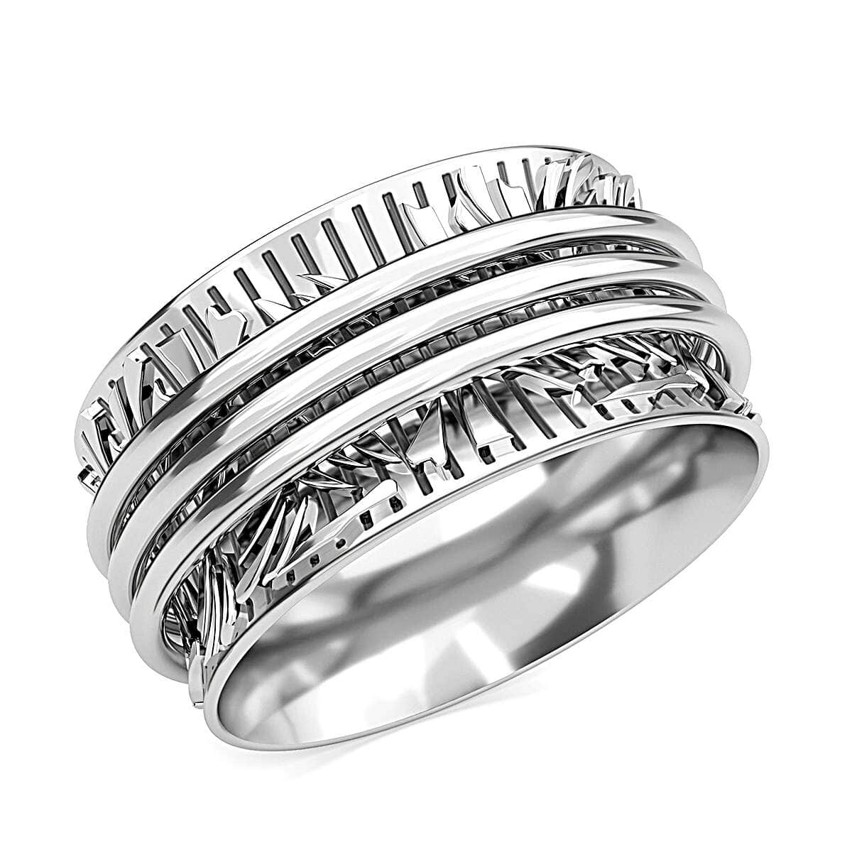 Sterling Silver Spinner Ring, Anxiety Ring for Women, Fidget Rings for Anxiety for Women, Stress Relieving Anxiety Ring (Size 5.0) (5.85 g) image number 0