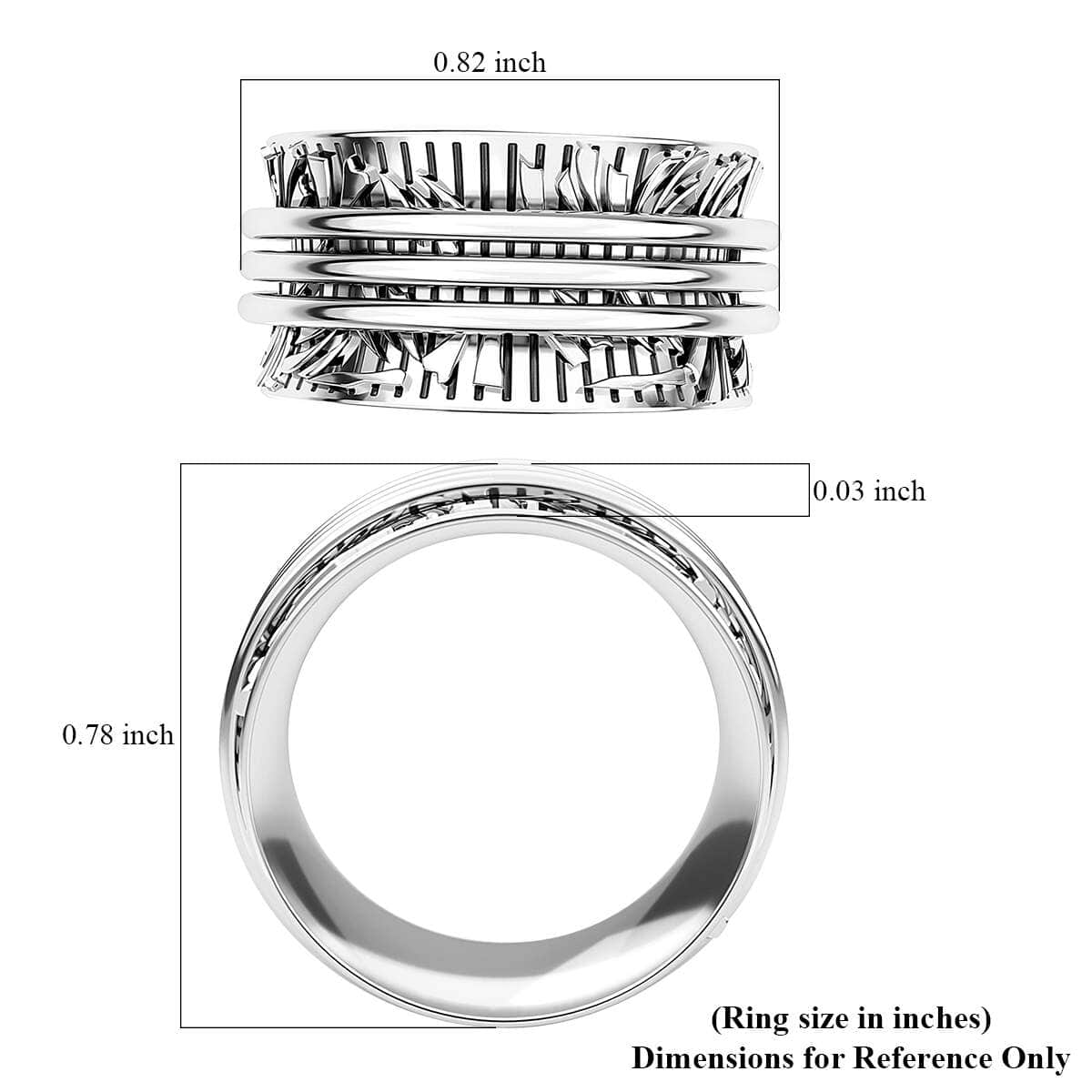 Sterling Silver Spinner Ring, Anxiety Ring for Women, Fidget Rings for Anxiety for Women, Stress Relieving Anxiety Ring (Size 5.0) (5.85 g) image number 7