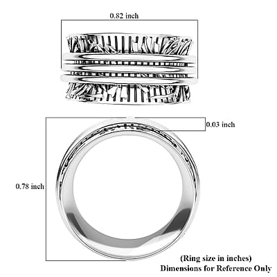 Spinner Ring in Sterling Silver, Anxiety Ring for Women, Fidget Rings for Anxiety for Women, Stress Relieving Anxiety Ring (Size 6.0) (5.85 g)