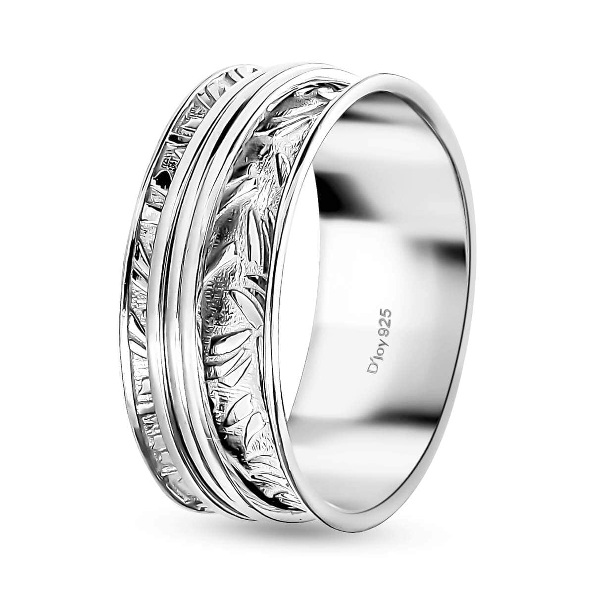 Spinner Ring in Sterling Silver, Anxiety Ring for Women, Fidget Rings for Anxiety for Women, Stress Relieving Anxiety Ring (Size 7.0) (5.85 g) image number 5