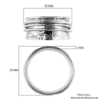 Spinner Ring in Sterling Silver, Anxiety Ring for Women, Fidget Rings for Anxiety for Women, Stress Relieving Anxiety Ring (Size 9.0) (5.85 g)