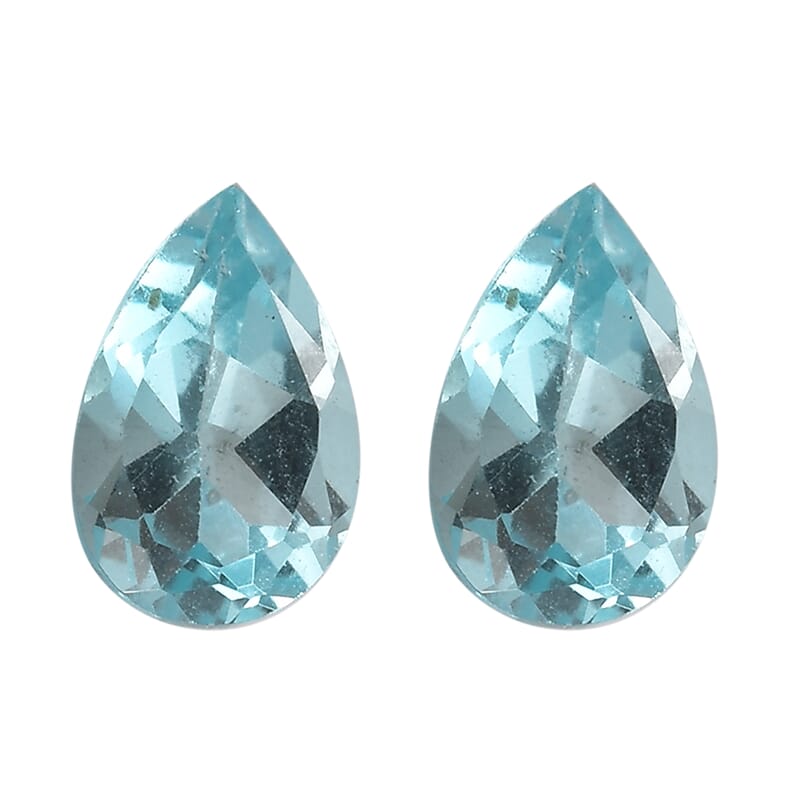 AA Green Apatite Set of 2 (Pear 6x4 mm) 0.70 ctw Loose Gemstone