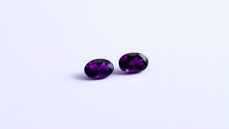 AAA Mashamba Amethyst Set of 2 (Ovl 6x4 mm) 0.71 ctw Loose Gemstone