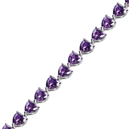 Simulated Purple Diamond Bracelet in Silvertone (8.00 In) image number 2