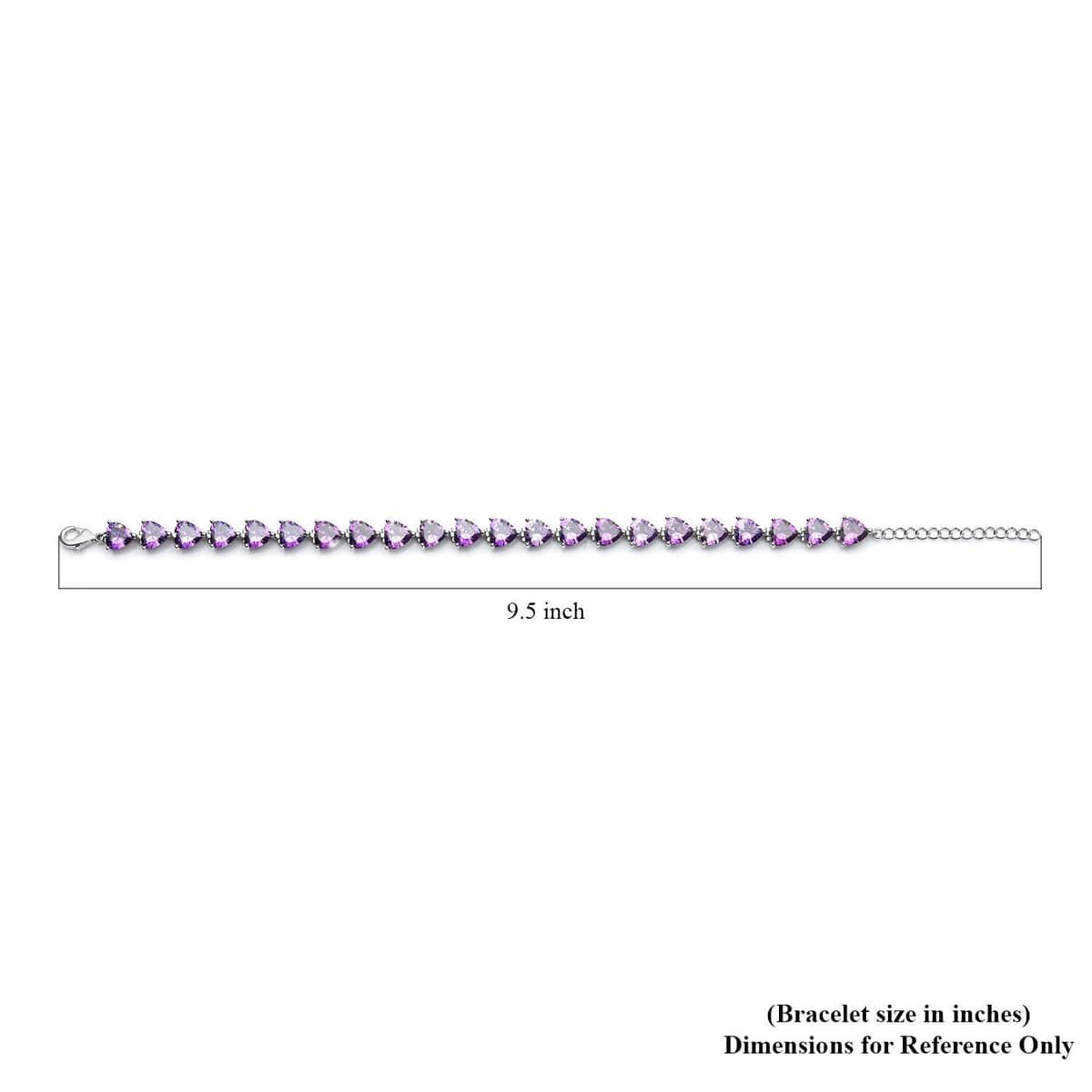 Simulated Purple Diamond Bracelet in Silvertone, Wedding Gifts For Women (8.00 In) 20.46 ctw image number 5