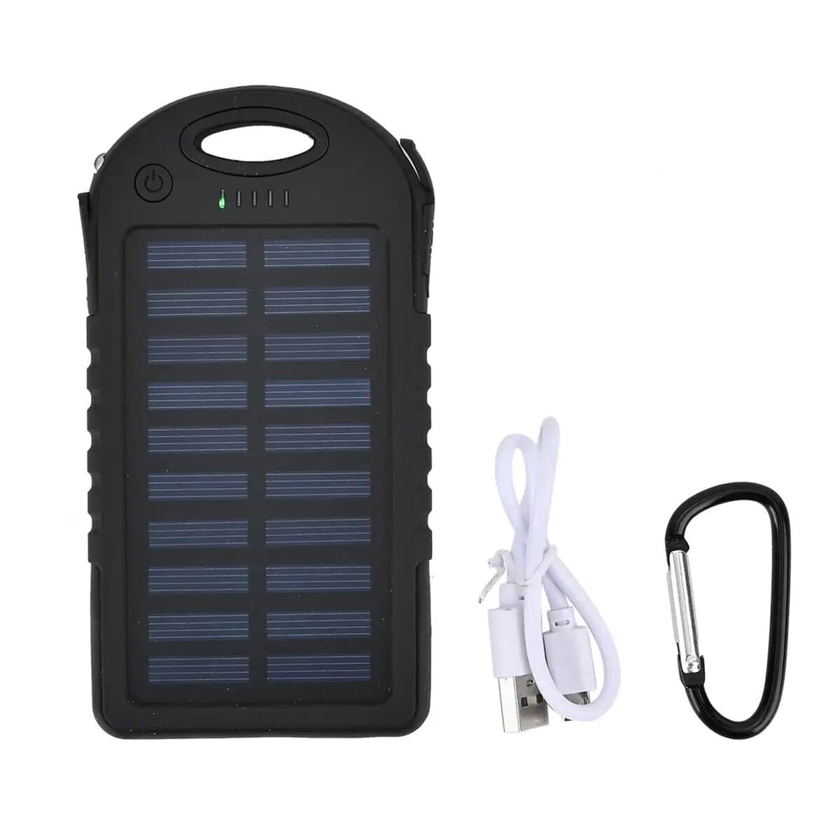 Homesmart Black Carabiner Solar 5000 mAh Battery Charger with USB & Emergency LED Torch image number 0