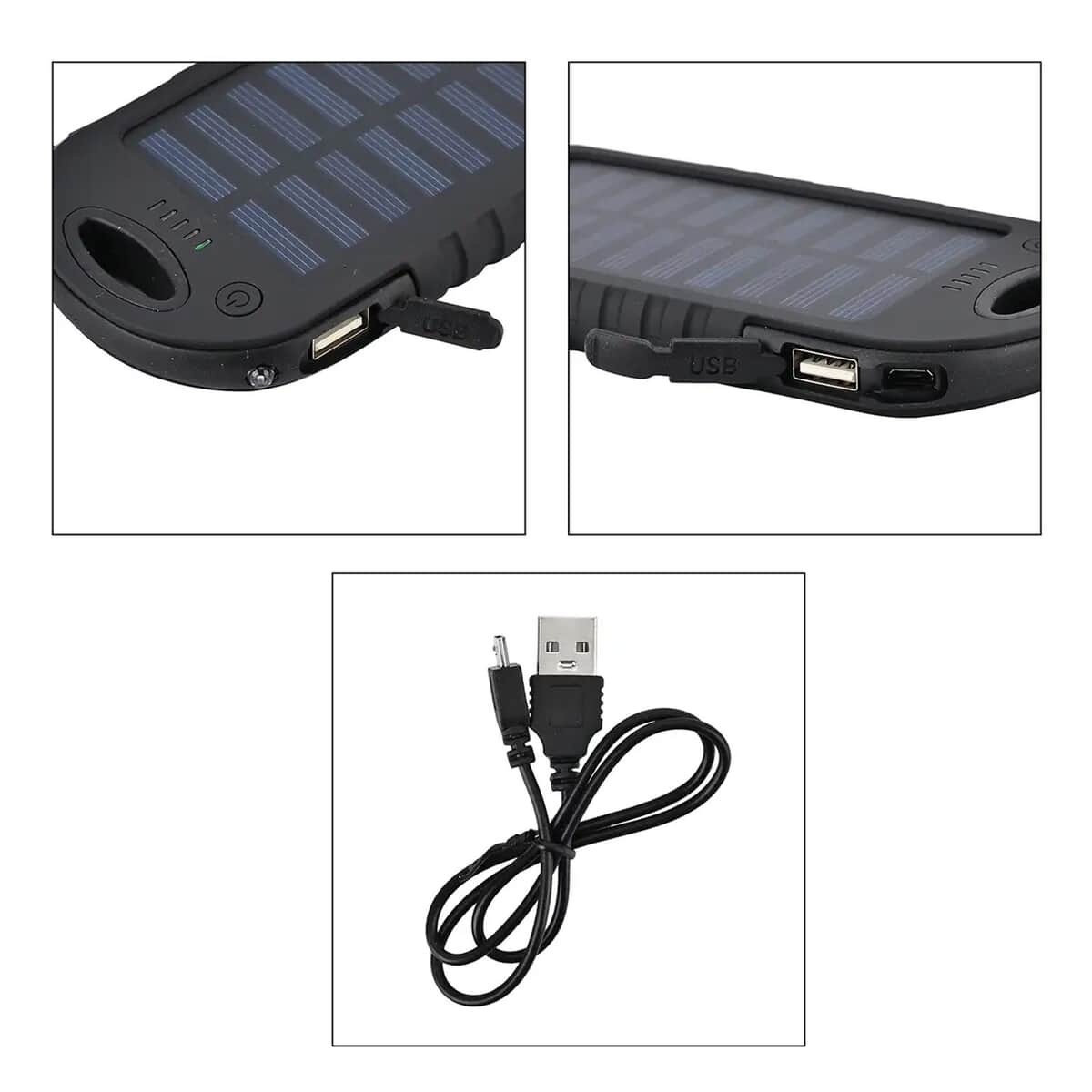 Homesmart Black Carabiner Solar 5000 mAh Battery Charger with USB & Emergency LED Torch image number 5