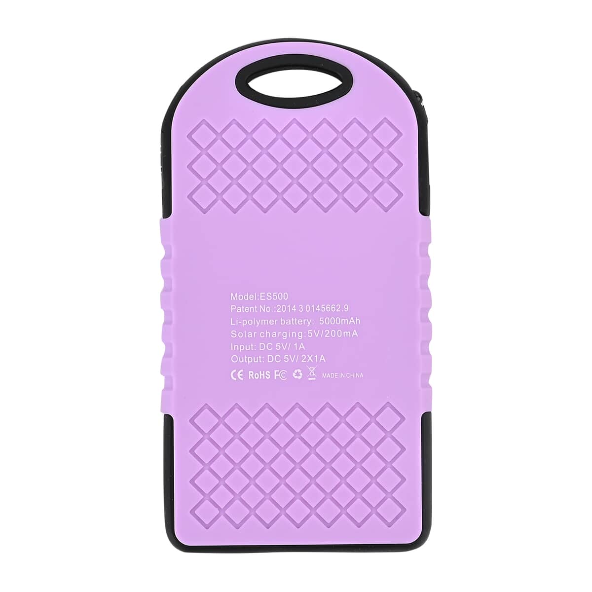 Homesmart Purple Carabiner Solar 5000 mAh Battery Charger with USB & Emergency LED Torch image number 3