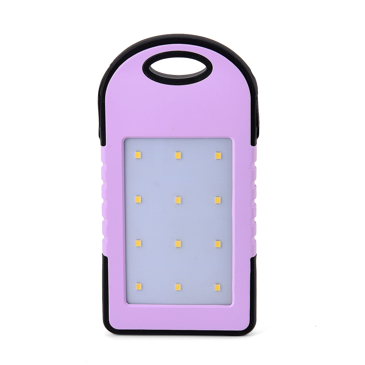 Homesmart Purple Carabiner Solar 5000 mAh Battery Charger with USB & Emergency LED Torch