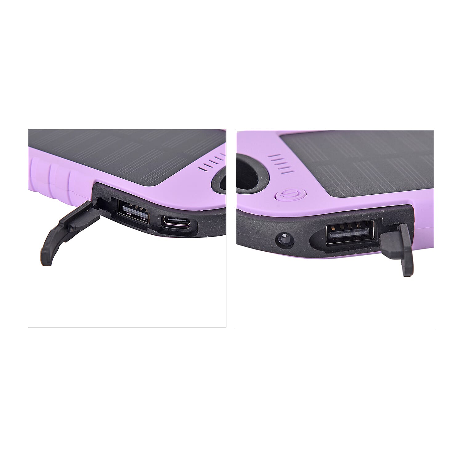 Homesmart Purple Carabiner Solar 5000 mAh Battery Charger with USB & Emergency LED Torch