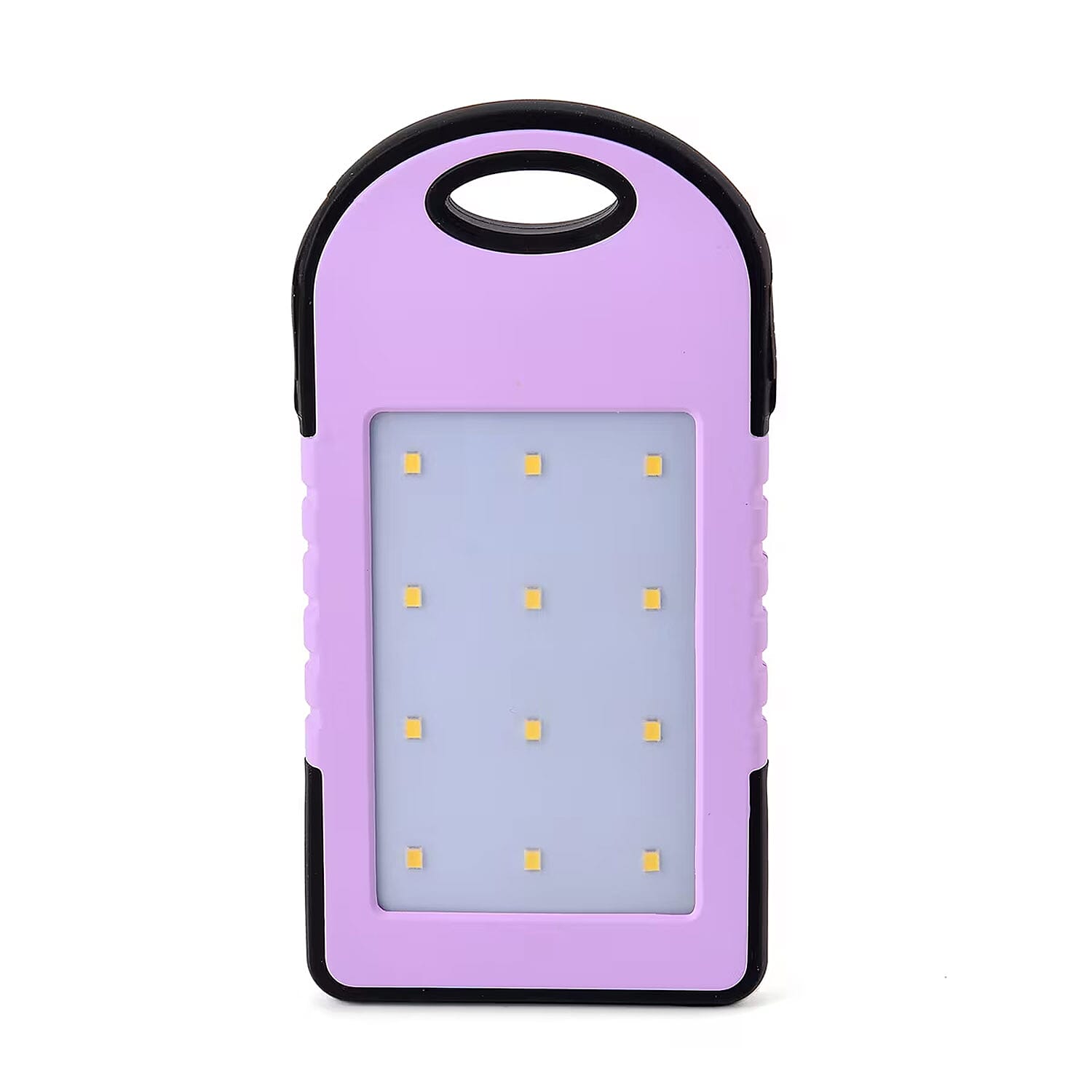 Homesmart Purple Carabiner Solar 5000 mAh Battery Charger with USB & Emergency LED Torch