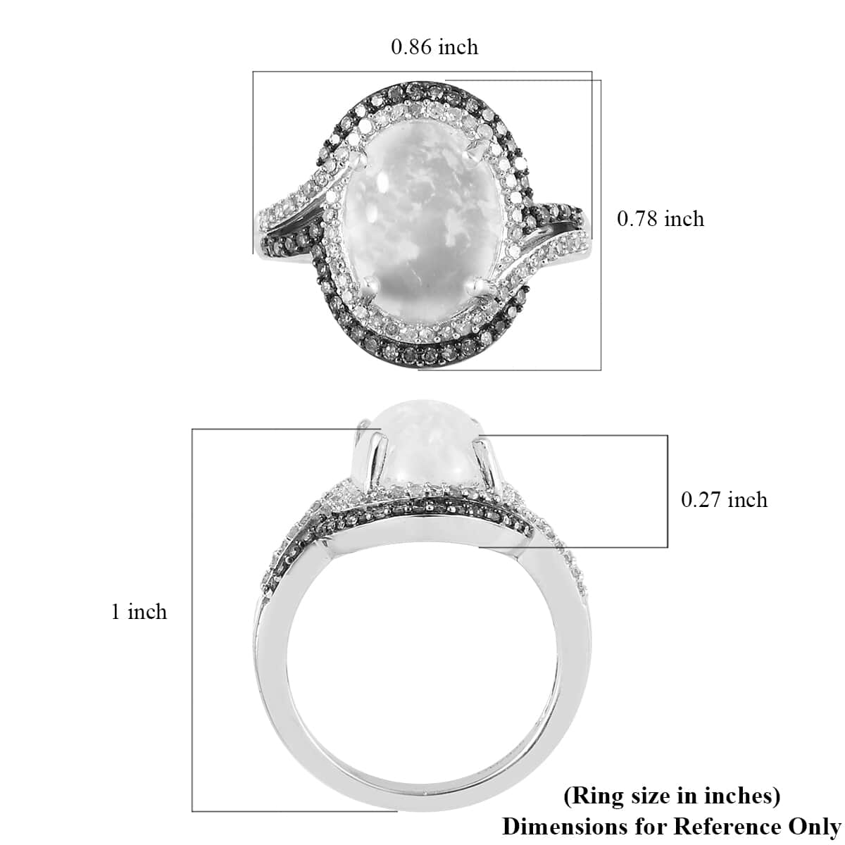 Premium Ethiopian Welo Opal, Natural Champagne and White Diamond Ring (Size 7.0) in Platinum Over Sterling Silver 3.80 ctw image number 5