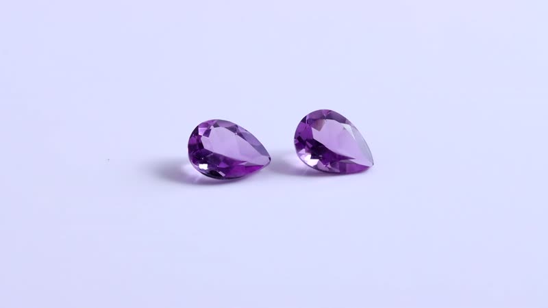 Mashamba Amethyst Set of 2 (Pear 8x6 mm) 1.75 ctw Loose Gemstone