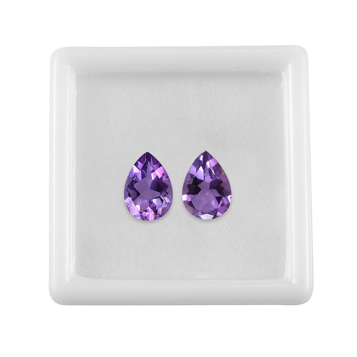 Mashamba Amethyst Set of 2 (Pear 8x6 mm) 1.75 ctw Loose Gemstone