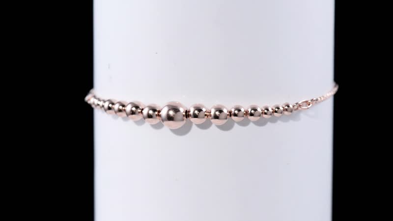 Artisan Crafted 14K RG Over Sterling Silver Beaded Bolo Bracelet (4.50 g)