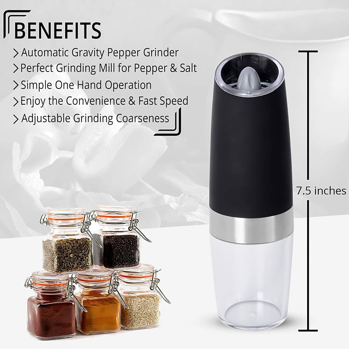 Gravity Electric Salt or Pepper Mill (6AAA Batteries Not Included) image number 3