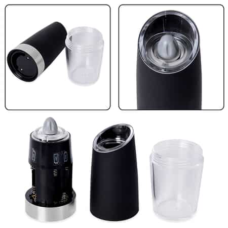 Electric Gravity Pepper Grinder or Salt Grinder Mill, Automatic Pepper  Mill, Battery Operated with White LED Light, One Handed Operation,  Adjustable Coarseness,… in 2023