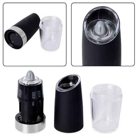 Electric Gravity Salt and Pepper Grinder – 6 AAA Batteries Powered