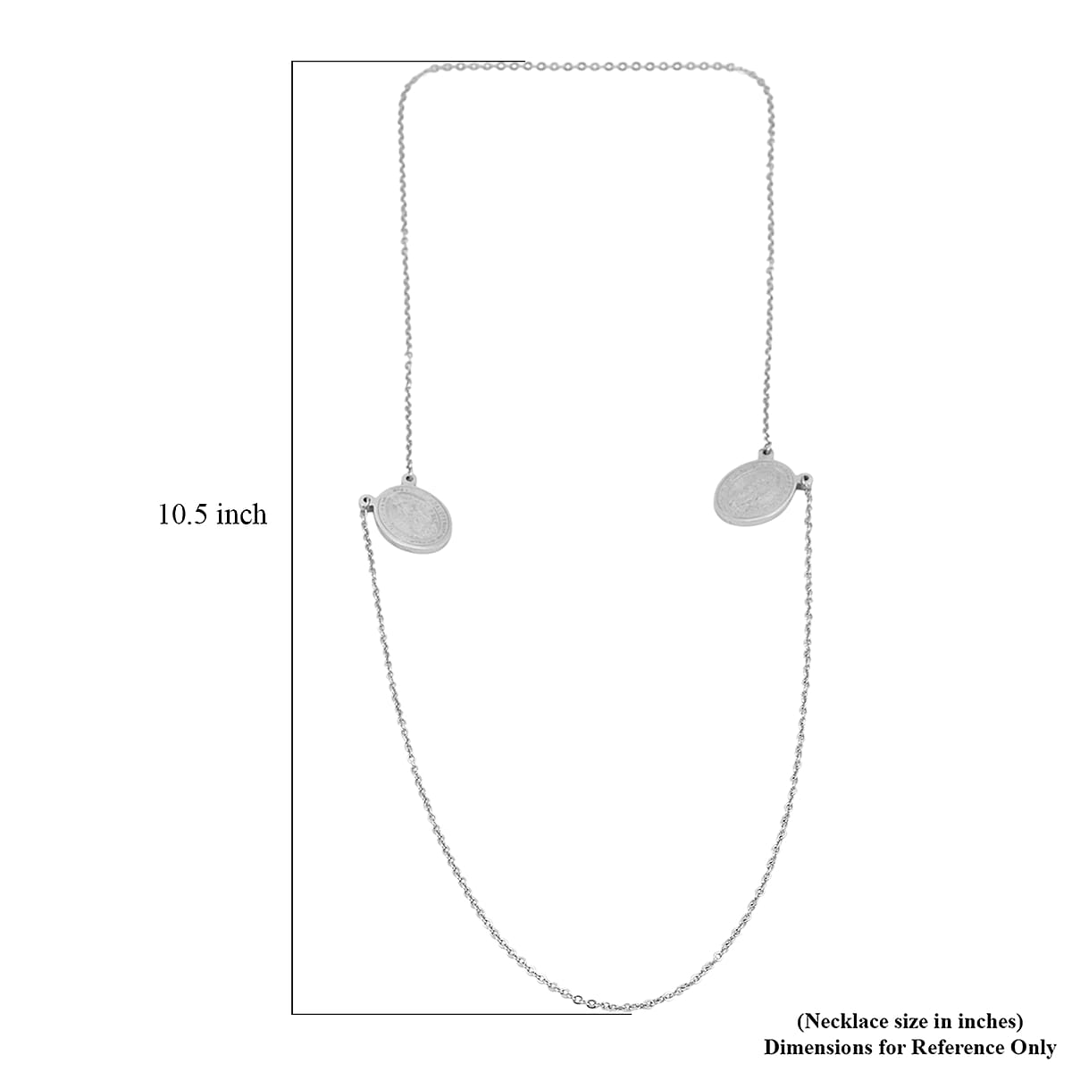 Double Ended Religious Necklace 14 Inches in Stainless Steel 11.10 Grams image number 3