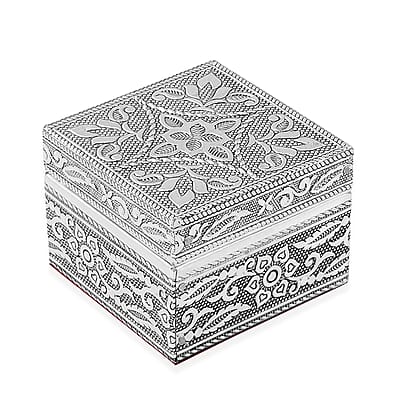 Set of 3 Handcrafted Mandala Embossed Aluminium Oxidized Multi-Purpose Nested Box with Scratch Protection Interior