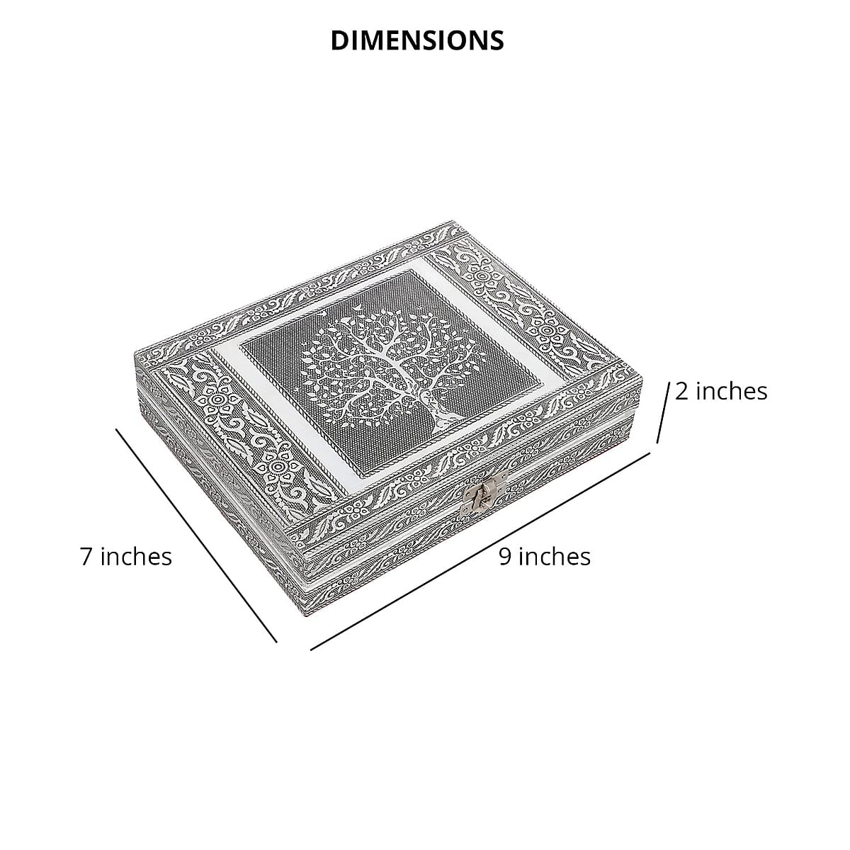 Handcrafted Aluminium Tree of Life Embossed Jewelry Box image number 4